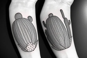 simple unique cactus no shading arizona small tattoo idea