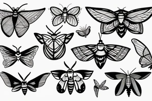 moth line work tattoo idea