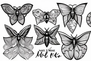 moth line work tattoo idea