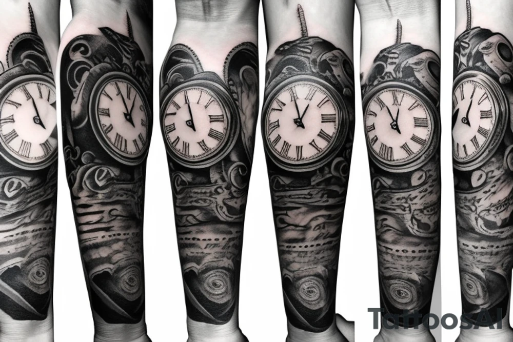clock on forearm tattoo tattoo idea