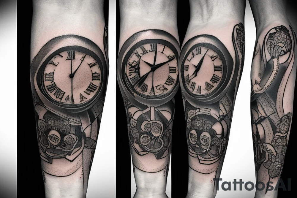 clock on forearm tattoo tattoo idea