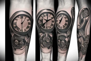 clock on forearm tattoo tattoo idea
