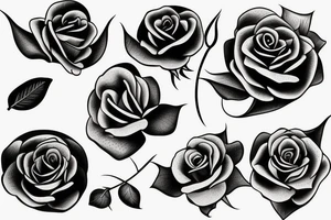 rose line drawing tattoo idea