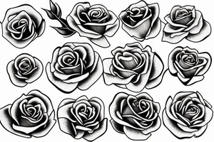 rose line drawing tattoo idea