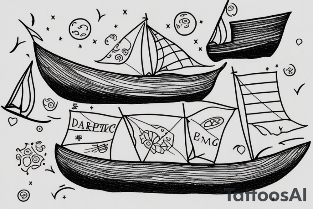 a simple boat tattoo idea