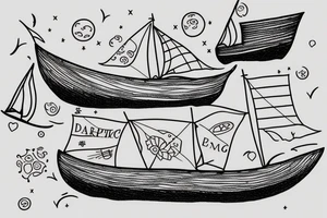 a simple boat tattoo idea