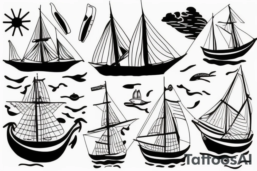 a simple boat tattoo idea