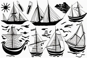 a simple boat tattoo idea