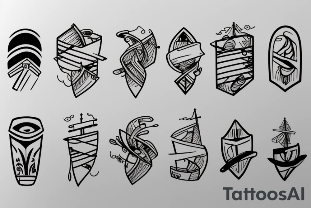 a simple boat tattoo idea