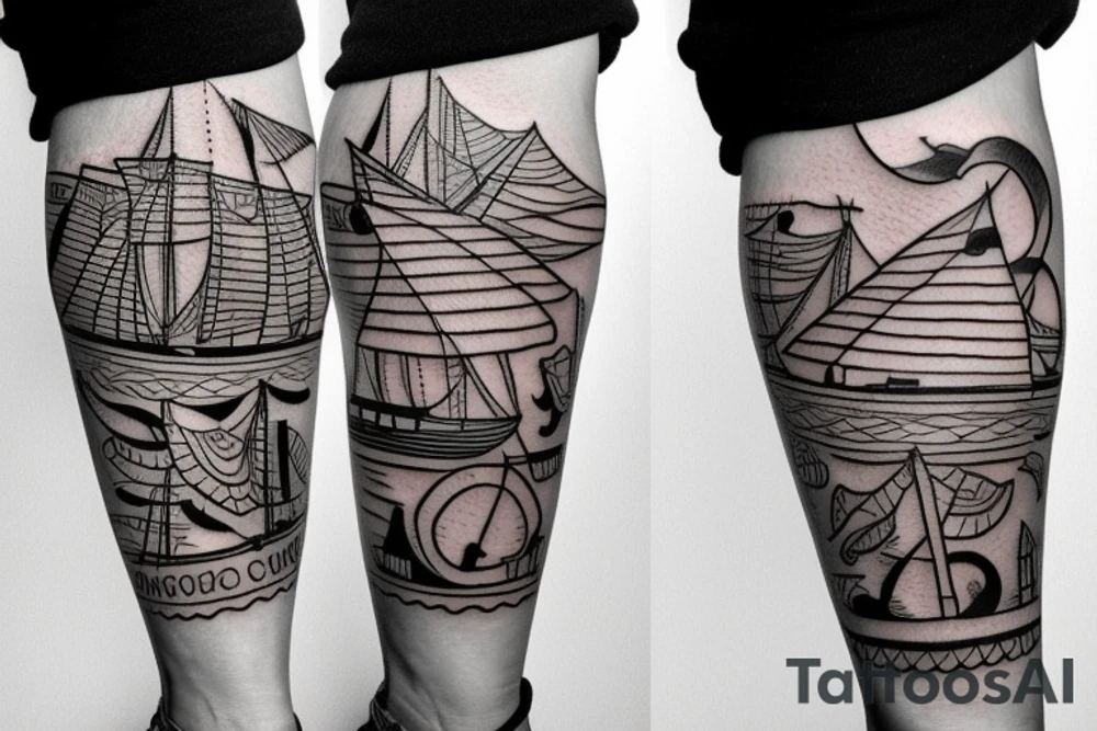 a simple boat tattoo idea