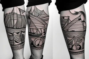 a simple boat tattoo idea