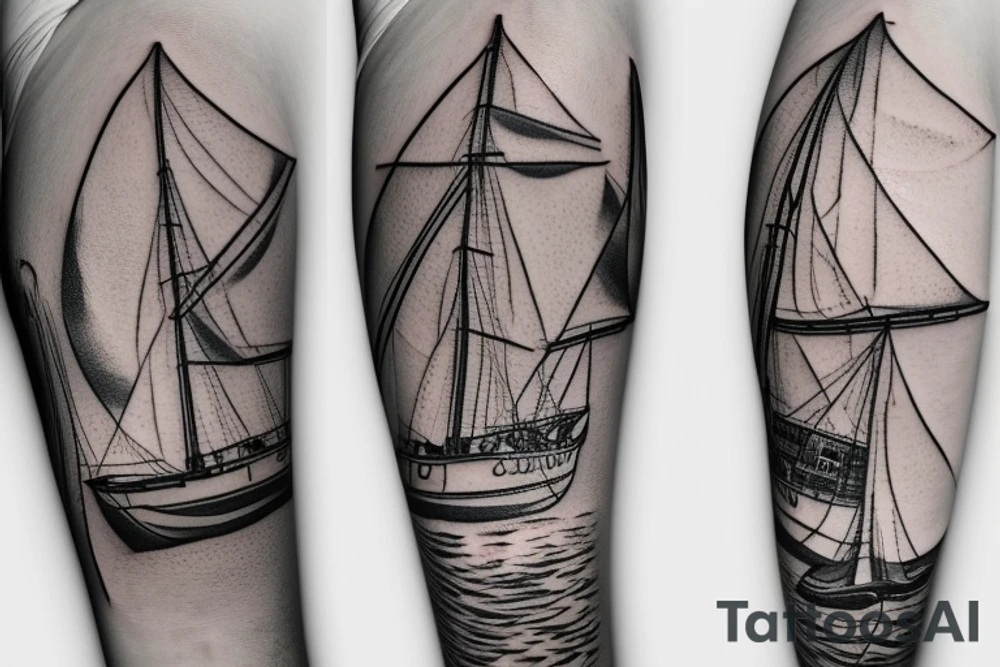 a simple boat tattoo idea