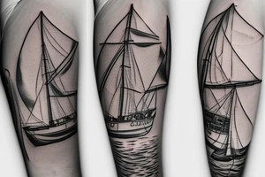 a simple boat tattoo idea