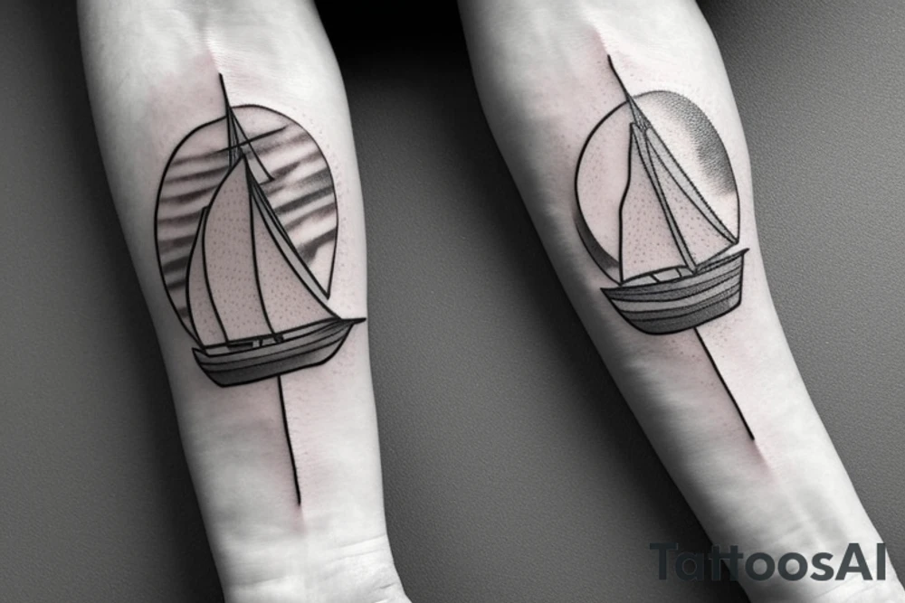a simple boat tattoo idea