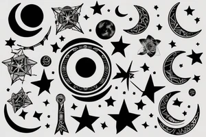 a moon drawing tattoo idea