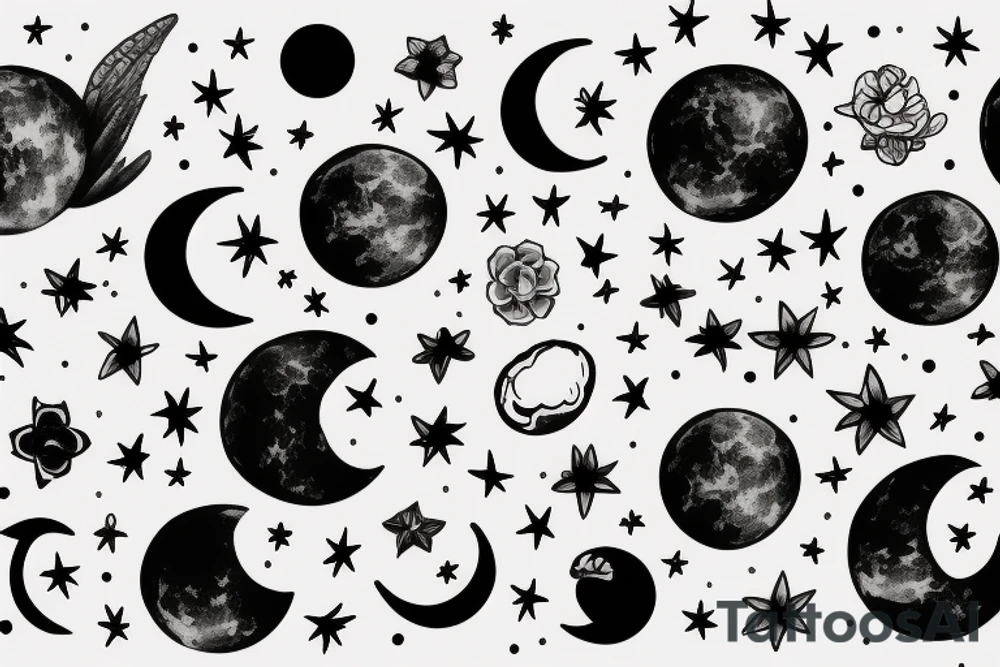 a moon drawing tattoo idea