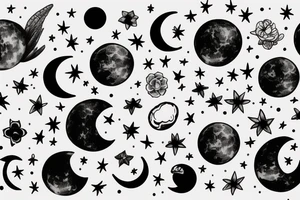 a moon drawing tattoo idea
