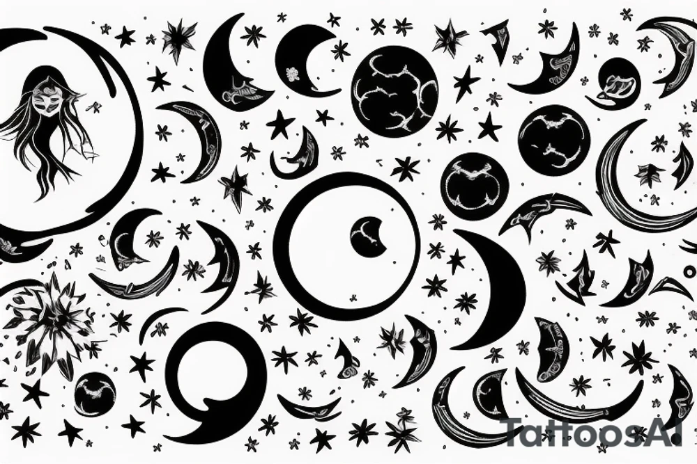 a moon drawing tattoo idea