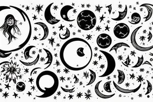 a moon drawing tattoo idea