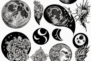 a moon drawing tattoo idea