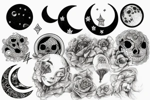 a moon drawing tattoo idea