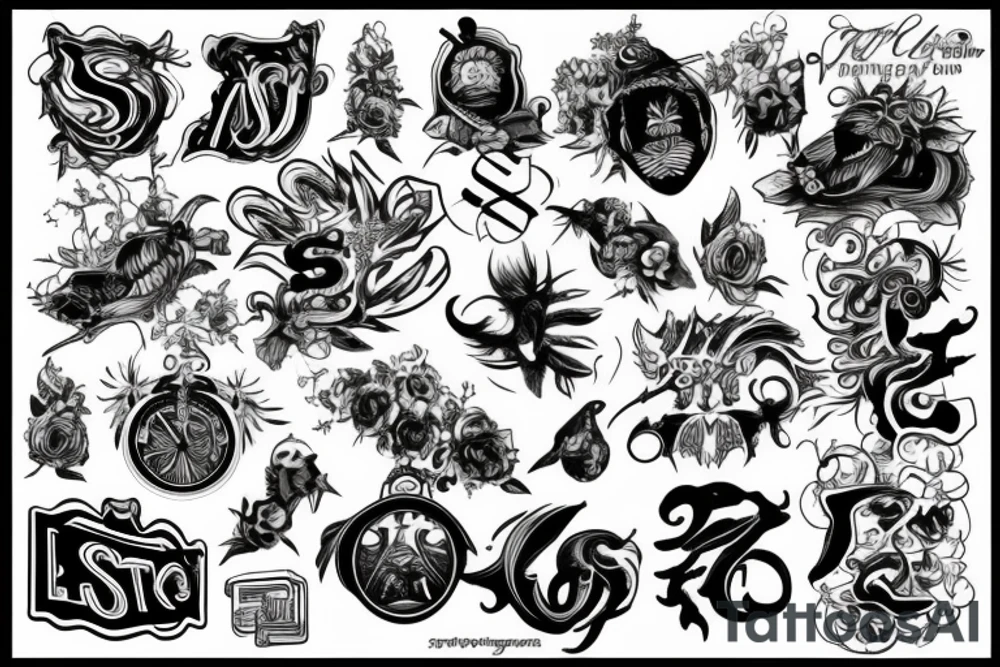 the letters S T R tattoo idea