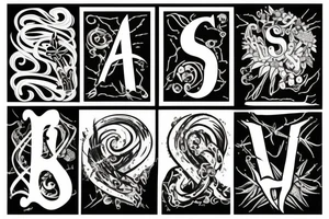 the letters S T R tattoo idea