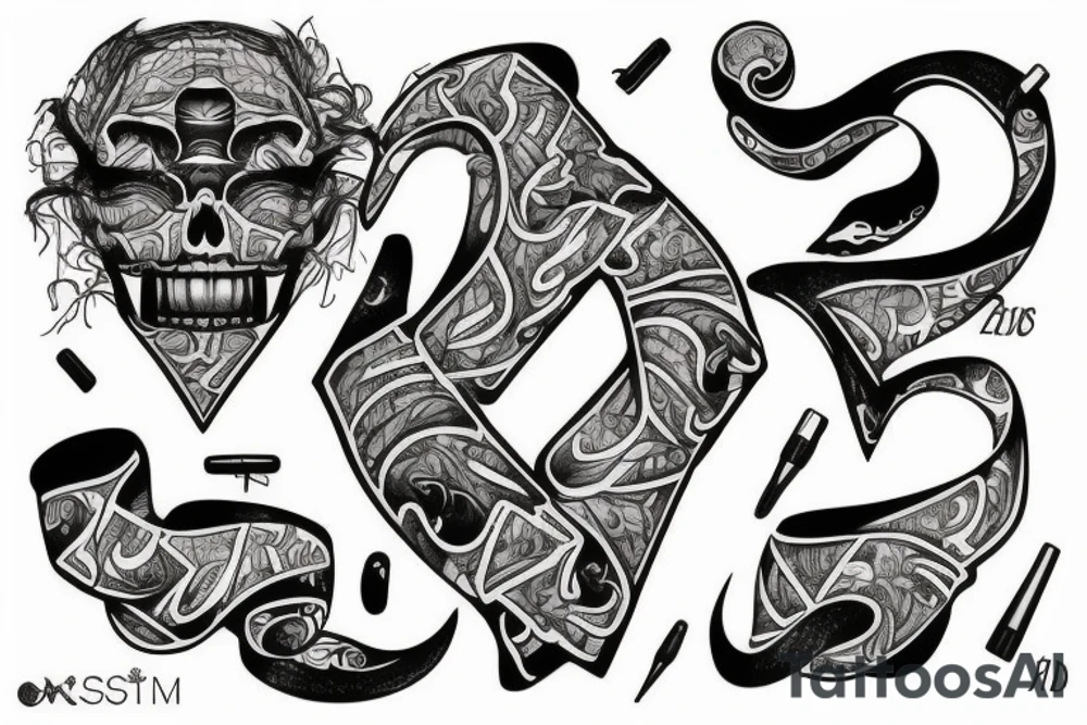 the letters S T R tattoo idea
