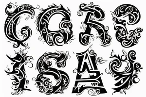the letters S T R tattoo idea