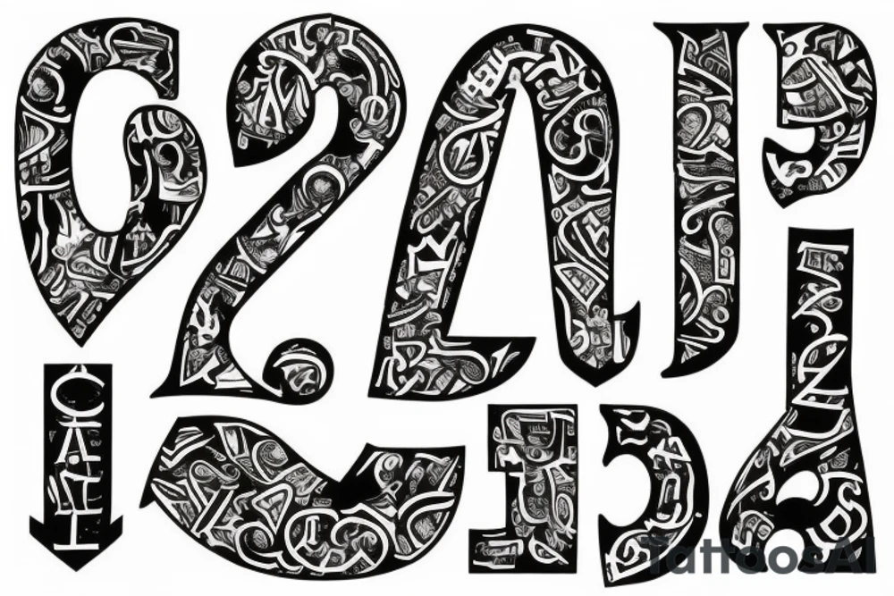 the letters S T R tattoo idea
