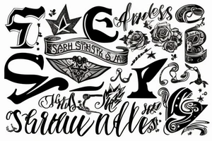 the letters S T R tattoo idea