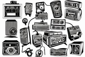 an old school radio from the future tattoo idea