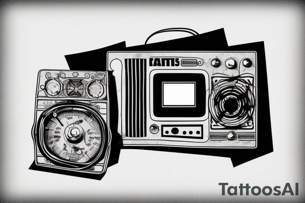 an old school radio from the future tattoo idea
