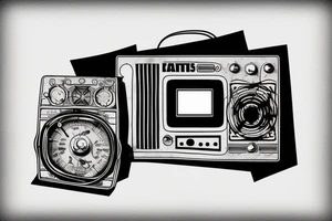 an old school radio from the future tattoo idea