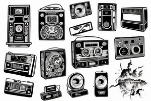an old school radio from the future tattoo idea