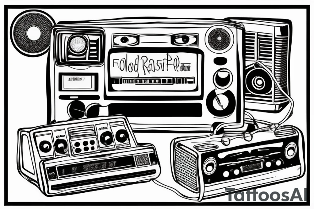an old school radio from the future tattoo idea