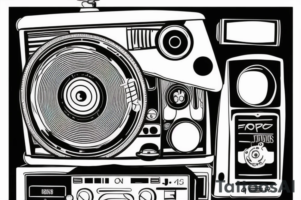 an old school radio from the future tattoo idea