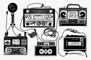 an old school radio from the future tattoo idea