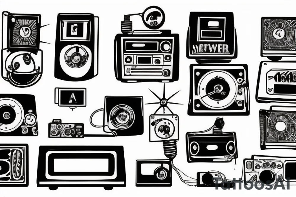 an old school radio from the future tattoo idea