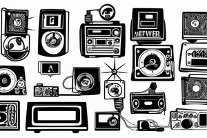an old school radio from the future tattoo idea