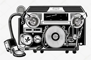 an old school radio from the future tattoo idea