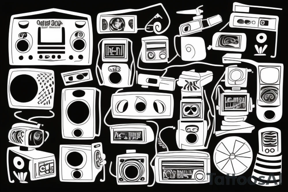 an old school radio from the future tattoo idea