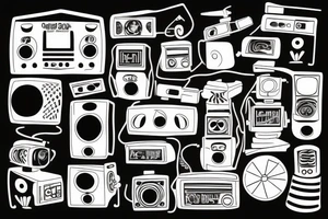 an old school radio from the future tattoo idea