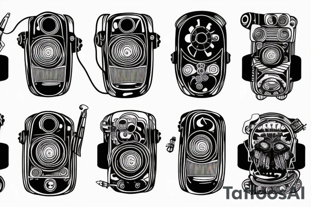 futuristic radio tattoo idea