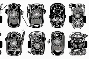 futuristic radio tattoo idea