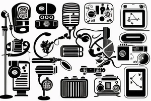 futuristic radio tattoo idea