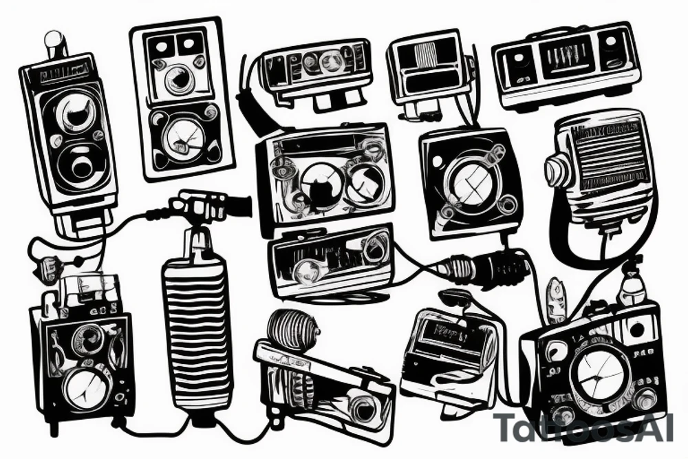 small town radio vibe tattoo idea
