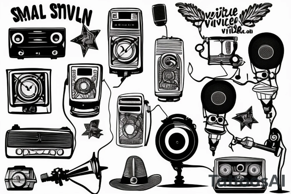 small town radio vibe tattoo idea