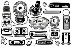 small town radio vibe city scape tattoo idea