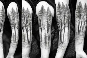 the woods forest trees tattoo idea